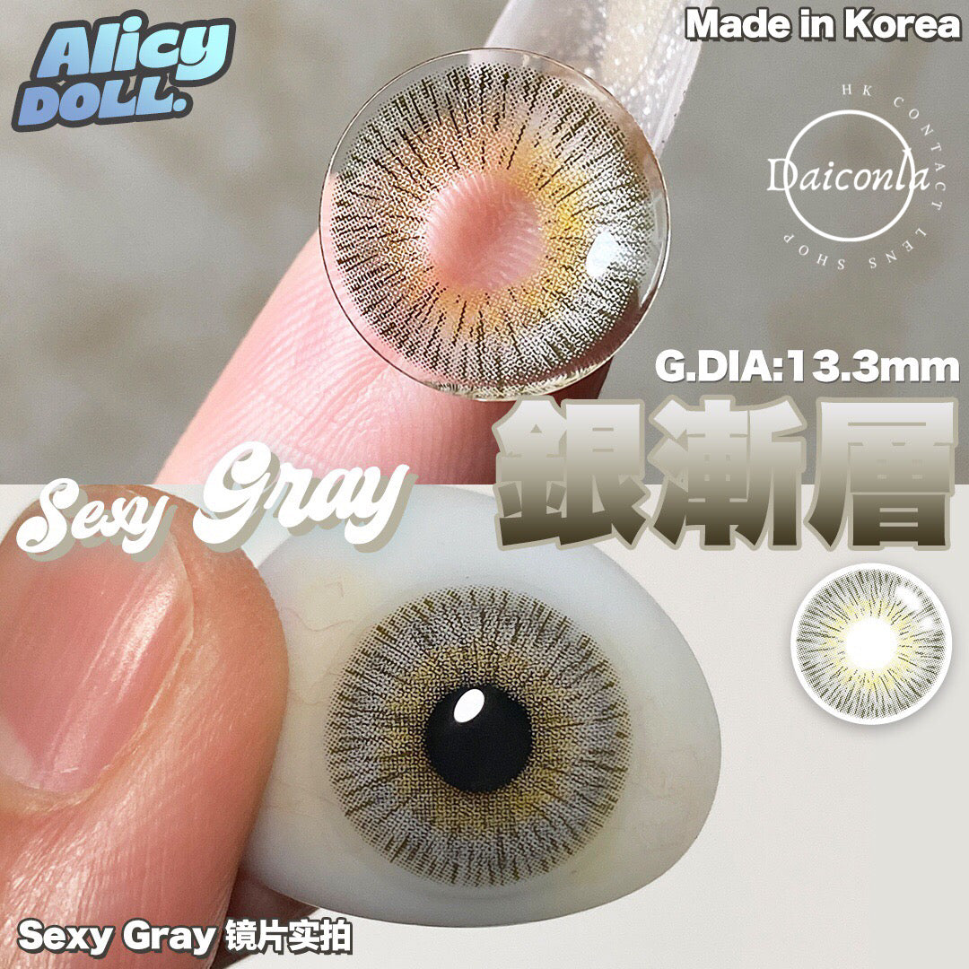 #代理現貨# Alicydoll 銀漸層 年拋 14.2mm 兩片裝 （$258/2對）